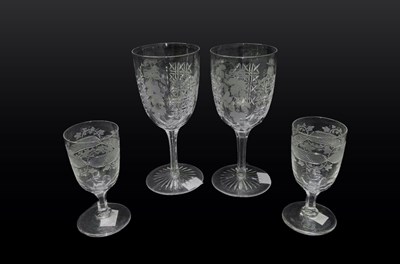 Lot 286 - Two pairs of Scottish wine and port glasses,...