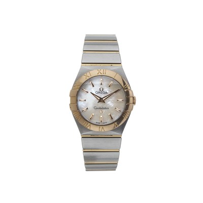 Lot 209 - Omega, a stainless steel and gold Constellation bracelet watch