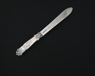 Lot 99 - A Victorian silver paper knife, the blade...