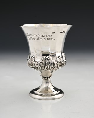 Lot 178 - A George IV silver goblet, the faceted ogee...