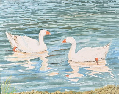 Lot 468 - Alex Williams (British, 1942), Geese of Water,...