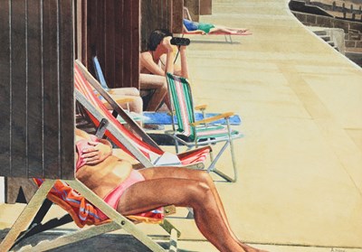 Lot 288 - Andy Wood (British, 1947), Sunbathers;...