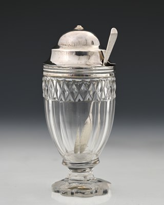 Lot 183 - A George III silver-mounted preserve jar and...