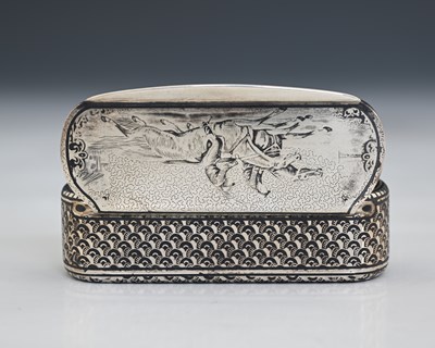 Lot 64 - Sweden. A silver and niello snuff box, of...