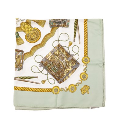 Lot 322 - Hermes, a Les Tambours silk scarf