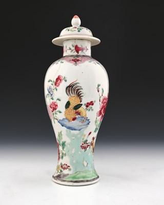 Lot 400 - A Chinese famille rose vase and cover,...