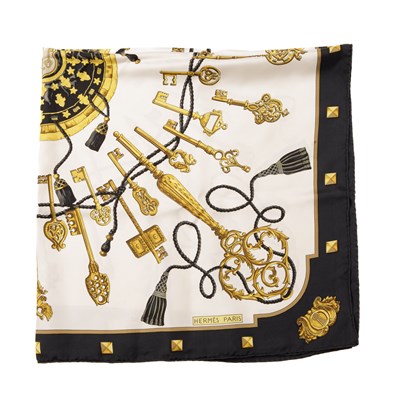 Lot 392 - Hermes, a Les Clefs silk scarf