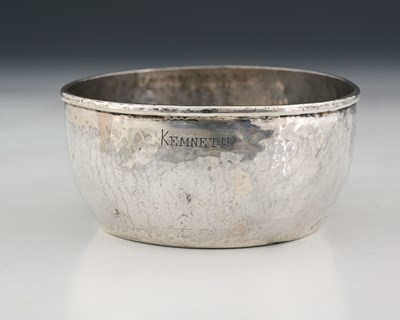 Lot 184 - An Arts & Crafts silver-coloured metal bowl,...