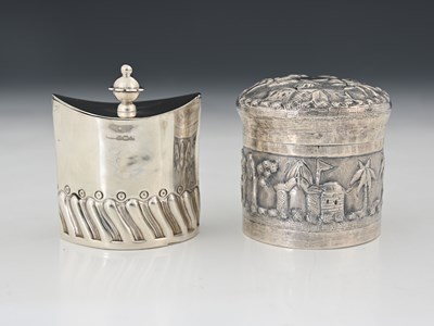 Lot 154 - A George V silver tea caddy, of diminutive...