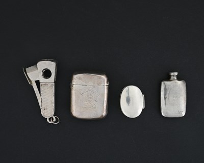 Lot 46 - A silver-cased cigar cutter, with steel blade,...