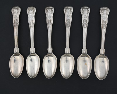 Lot 145 - A set of six William IV silver king's pattern...