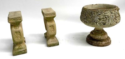 Lot 997 - A pair of sandstone composite bench legs,...