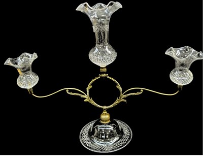 Lot 79A - A regency style two-armed gilt metal and cut...