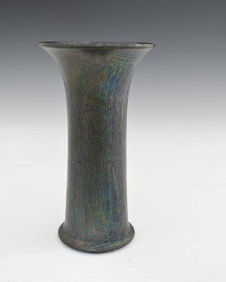 Lot 596 - Ruskin Pottery, a Kingfisher blue lustre vase,...