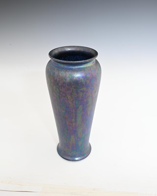 Lot 597 - Ruskin Pottery, a Kingfisher blue lustre vase,...