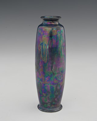 Lot 591 - Ruskin Pottery, a Kingfisher blue lustre vase,...