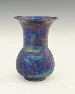 Lot 598 - Ruskin Pottery, a Kingfisher blue lustre vase,...