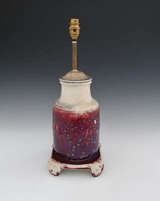 Lot 654 - Ruskin Pottery, a High Fired lamp base, circa...