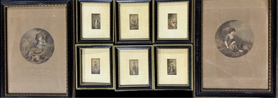 Lot 519 - Six Le Blond needlebox print miniatures, 19th...