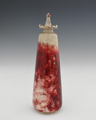 Lot 638 - Ruskin Pottery, a High Fired scent bottle and...