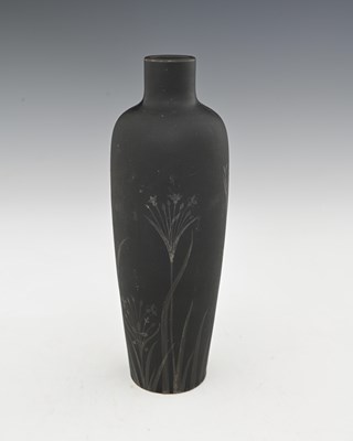 Lot 601 - Ruskin Pottery, a black matte glazed vase,...