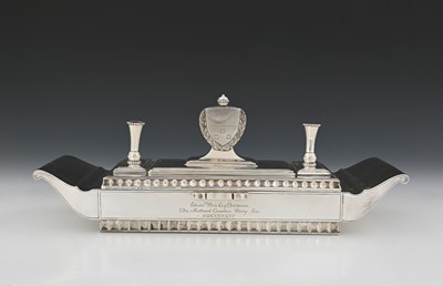 Lot 147 - An Elizabeth II silver presentation inkstand...