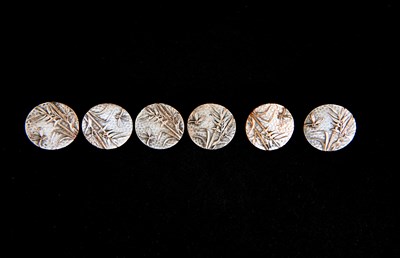 Lot 117 - A boxed set of six Aesthetic Movement silver...