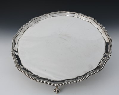 Lot 150 - A George V silver salver, modelled in the...