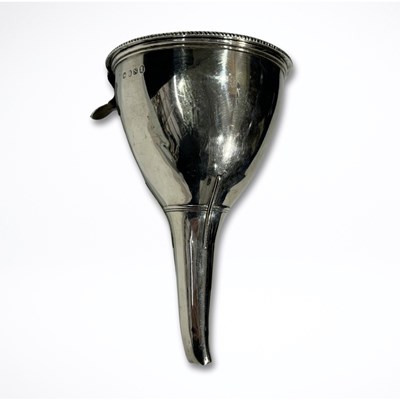 Lot 707 - A silver wine funnel, with detachable sieve...