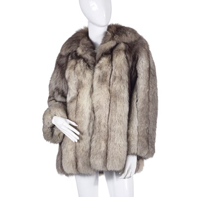 Lot 514 - A blue fox fur jacket