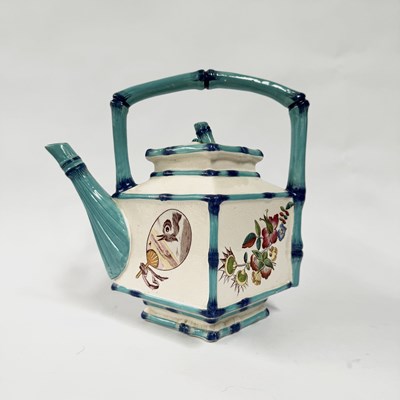 Lot 731 - A Japonesque faience teapot, circa 1880,...