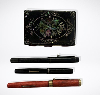 Lot 325 - Stationary: A 19th century ebonised lady's...