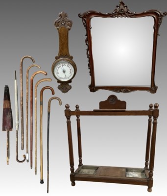 Lot 918 - A mahogany-framed bevelled glass mirror, 97.5...