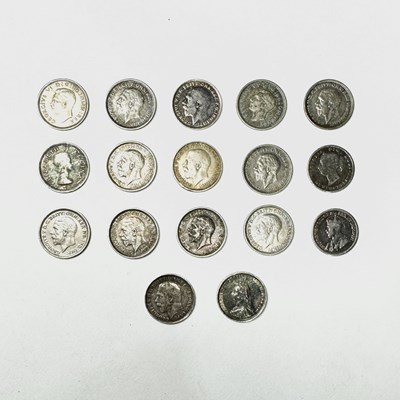 Lot 681 - A collection, 23g approx, of pre-1947 silver...