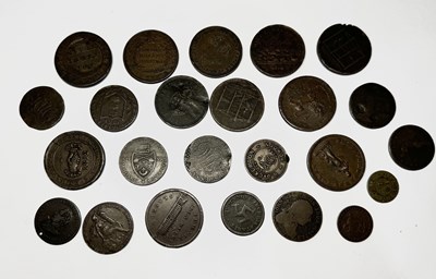 Lot 680 - A collection of 24 copper tokens George III,...