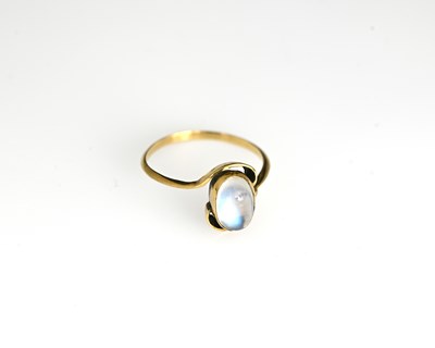 Lot 24 - An Arts and Crafts gold and moonstone ring, in...