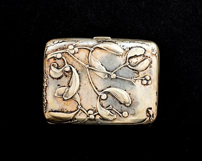 Lot 136 - An Art Nouveau silver cigarette case, Charles...