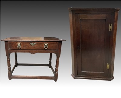 Lot 924 - A William and Mary oak side table, circa. 1700,...