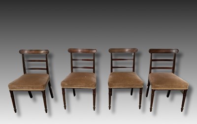 Lot 939 - A set of four Regency mahogany dining chairs...