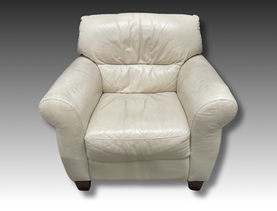 Lot 947 - A contemporary cream leather armchair, 88 high,...