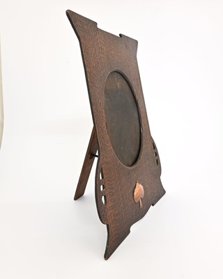 Lot 194 - A pair of Arts and Crafts oak and copper...