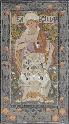 Lot 190 - An Arts and Crafts embroidered tapestry type...