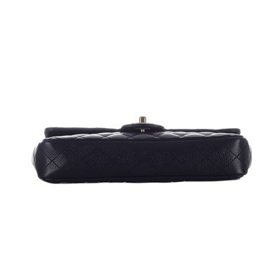 Lot 323 - Chanel, a black caviar East West single flap handbag