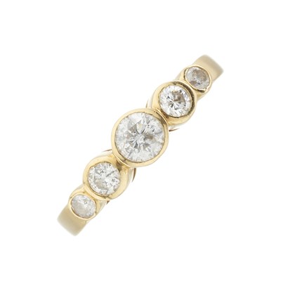 Lot 219 - An 18ct gold diamond five-stone ring