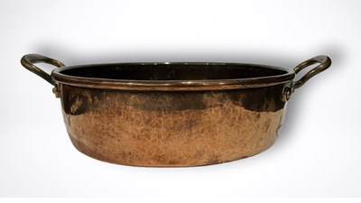 Lot 817 - A copper toffee pan, diameter 40cm by 12.5cm high