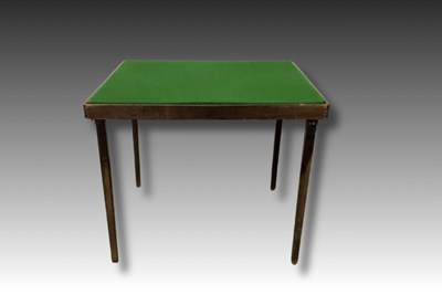 Lot 890 - An oak folding games table with green baize,...