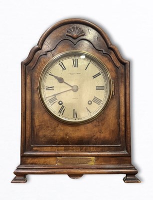 Lot 803 - A Mappin & Webb burr-walnut mantle clock with...