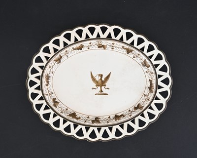 Lot 736 - A Swansea creamware reticulated plate,...