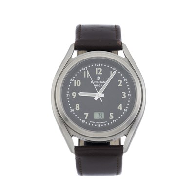 Lot 264 - Junghans, a stainless steel Mega wrist watch