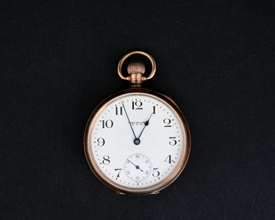 Lot 49 - A 9 carat gold Waltham pocket watch,...